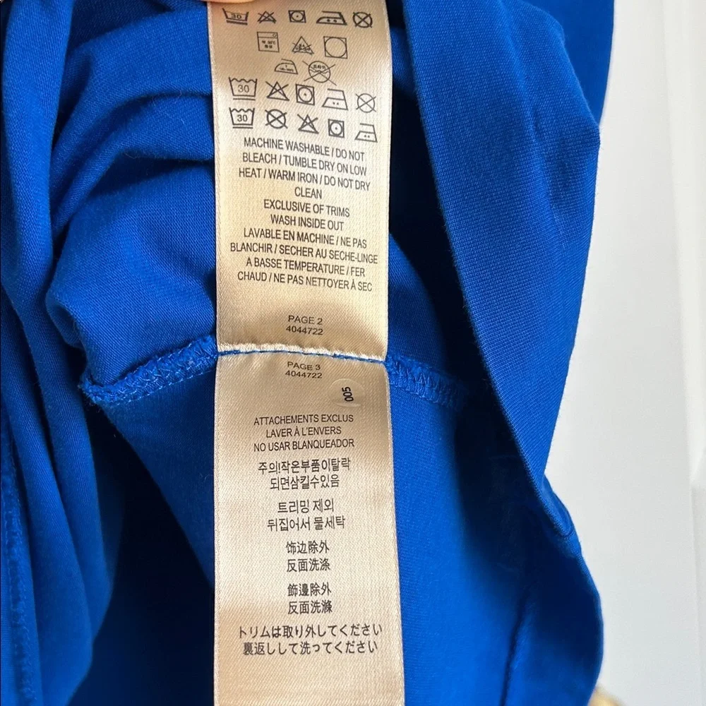 Burberry Royal Blue V-Neck Women's Tee | XL - Picture 5 of 8